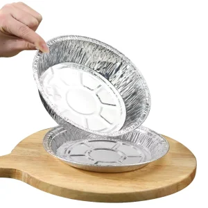 7 Inch Disposable PET Plastic Aluminium Foil Dish Trays and Pan Containers Tinfoil Pie Plate from Disposable Aluminum trays