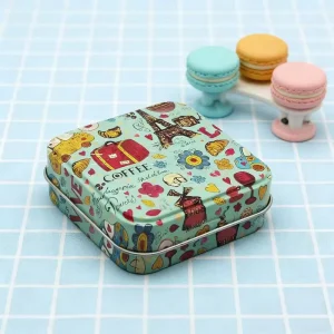 70*70*20mm Square Recyclable Eco-Friendly Metal Tin Storage Box for Coffee Tea Chocolate and Sugar