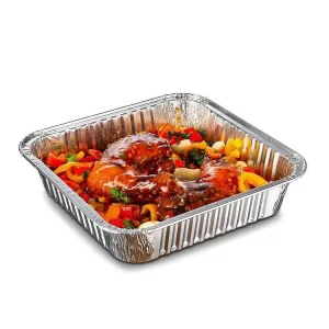 700ml Disposable Aluminum Foil Catering Container with PET Plastic Lid