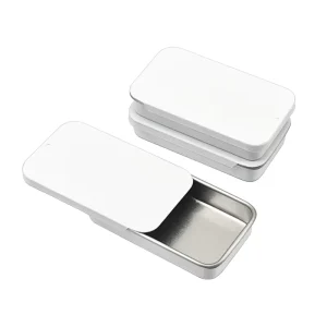 70x40x13mm Custom Printed White Metal Slider Tin Box for Cream and Cosmetics