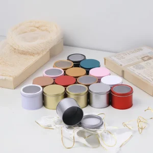 75*60mm Round Food Grade Metal Tin Can With Lid and Window for Tea Cake Coffee Beans Gift Packaging