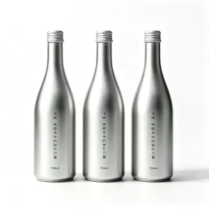 750ml Matte Silver Aluminum Wine Bottle With ROPP Cap Empty Refillable Metal Beverage Bottle for Liquor Water Drinks