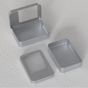 8.8*6*2cm Rectangle Small Tinplate Hinged Lid Eco-Friendly Recyclable Aseptic Candle Packaging Craft Tin