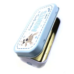 80 x 40 x 20mm Long Rectangular Matte Metal Box, Empty Tinplate Storage Tin for Tea Bags and Jewelry, Custom Printed Logo