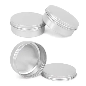 80ml Round Empty Aluminum Cream Jar or Candle Tin with Screw Top