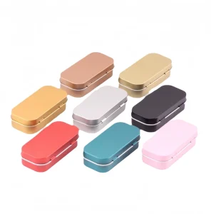 80x38x20mm Customized Logo Tinplate Rectangular Jewelry and Solid Perfume Storage Case, Recyclable