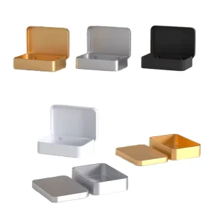 88*60*20mm Recyclable Rectangular Hinged Tinplate Box Empty Small Flat Tin Box Multi-color USB Packaging