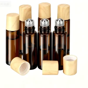 8ml/10ml Clear Frosted Glass Essential Oil Roll-on Bottle with Metal Roller Ball
