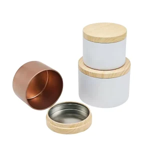 8oz Empty Round Metal Candle Tin With Lid Soy Wax Travel Scented Candle Tin Can Jar Container