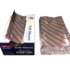 9 x 10.75 in Pop-Up Food Grade Soft Embossed Color-Printed Hairdressing Aluminium Foil Sheets