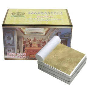 9 x 9cm Champagne Gold Leaf for Home Furniture Chair Ceiling Decoration Gold Foil Paper