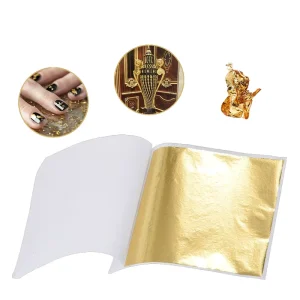 9 x 9cm Imitation Gold Leaf Foil Sheets for Furniture Gilding and Metal Crafts