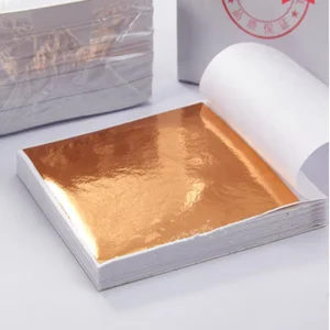9 x 9cm Rose Gold Leaf for Furniture Cabinet Door Ceiling Decoration Gilding Gold Foil Sheets