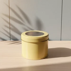 90*60mm Multicolor Round Tinplate Can with Clear Window for Candy and Watch Packaging