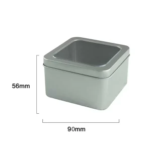90*90*56cm Custom Recyclable Square Metal Tin Box for Food Packaging Cake Bread Chocolate Nuts Container
