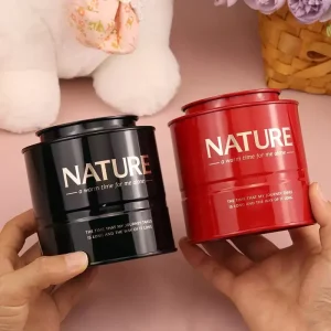 90*95mm Stackable Cylinder Tinplate Tea Tin Container for Candy, Tea, and Coffee with Press Cover