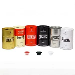 90*H130mm Round Vodka Can Empty Tinplate Wine Beverage Tin Cans Food Grade Packaging Spirits