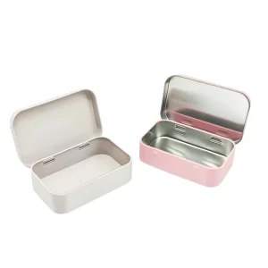 95*60*26mm Rectangular Metal Hinged Box for Food Packaging and Crafts