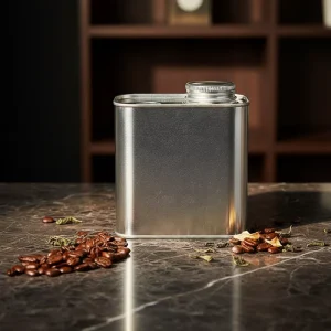 95*70*83mm Square Metal Tinplate Can with Screw Cap and Matte Finish for Coffee Bean Milk Chewing Gum Seasonings Packaging