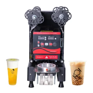 95/90 Milk Tea Cup Sealing Machine Automatic Plastic Cup Sealer for Beverages