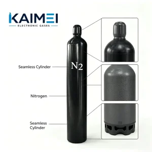 99.999% Steel N2 Gas in 40L 47L Cylinder with CGA580 Valve for Semiconductor Industrial Use