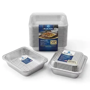 9×13 Inch Rectangular Aluminum Foil Pan with Lid 118oz 3500ml Heavy-Duty Disposable Container