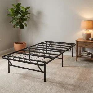 Adjustable Foldable Modern King Size Steel Metal Iron Tube Bed Frame Space Saving Double Queen Bedroom Furniture Folding Bed