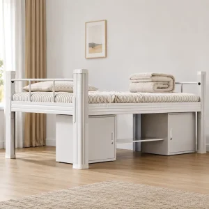 Adjustable Knock Down Steel Bunk Bed for Single Beds Modern Design for Dormitory Apartment Hotel School Use Kids Bed