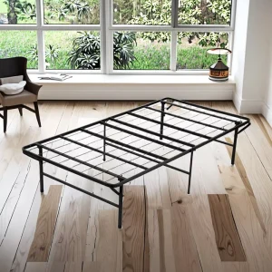 Adjustable Modern King Size Metal Iron Tube Bed Frame Steel Space Saving Double Queen Bedroom Furniture Home Living Metal Beds
