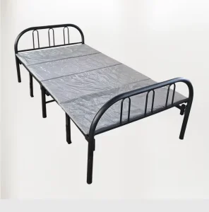 Adult Used Free Sample Custom Foldable Portable Minimalist Black Iron King Bed Frame