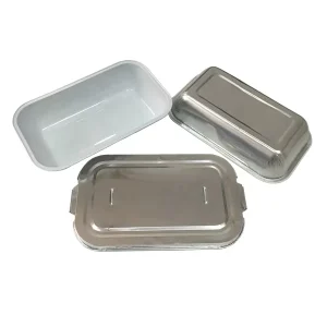 Airline Aluminum Tray Smooth Wall Foil Food Containers With Lids Airline Catering