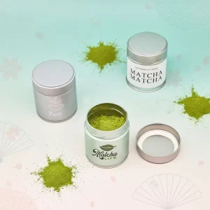 Airtight Food Grade 30g, 50g, or 100g Round Tin Can with Screw Lid for Matcha Powder