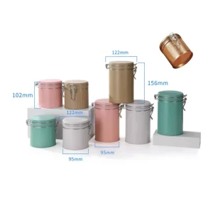 Airtight Metal Canister Tea Coffee Storage Food Safe Tin Can with Buckle