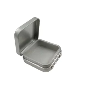 Airtight Metal Stash Tin Box with Child Resistant Hinged Lid
