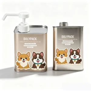 Airtight Sealed Tin Cans Food Grade Tin Canister Metal Container Round Double Lid Pets Foods Tin Cans
