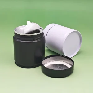 Airtight Self-Adhesive Matcha Tin Canister 60×60 Custom Printed Tea Tin Packaging Tinplate Matcha 30g Can