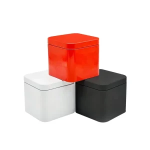 Airtight Square Empty Food Grade Tinplate Coffee and Tea Can for Loose Tea and Matcha Packaging