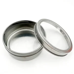 All Size Hot Display High clarity Window Tin Metal Container Tin Box Can with Clear Window for Packaging
