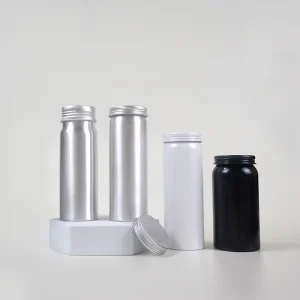Aluminium Vitamin Container Supplement Packaging Aluminium Jar Tin Round Chemical Pill Capsule Tablet Metal Bottle