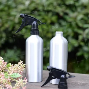 Aluminum 30ml 100ml 500ml Metal Bottles Packaging Refillable Trigger Spray Water Bottle