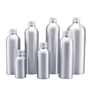 Aluminum Bottle with Metal Silver Screw Cap, 30ml-1000ml