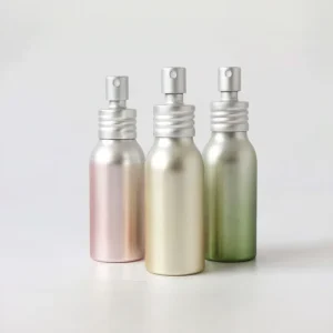 Aluminum Cosmetic Bottle with Pump Sprayer Metal Packaging for Skincare