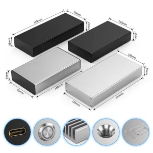 Aluminum Extrude Enclosure Wall Mounted Extrusion Pcb Electrical Case Split Body Anodizing Extruded Small Aluminum Project Box