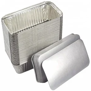 Aluminum Foil Food Container With Paper Lid for Takeaway Food Packaging