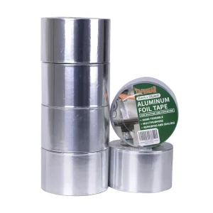 Aluminum Foil HVAC Acrylic Glue Self Adhesive Fireproof Duct Pipe Repair Construction Conductive Tape with Release Paper Liner