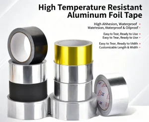 Aluminum Foil Packing Tape with Glassine Liner, High Bond, Reflective, High-Temperature Resistant