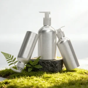 Aluminum Pump-Action Metal Spray Bottle with Screw Cap for Cosmetics, Skincare, Lotion, or Perfume