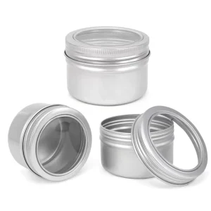 Aluminum Spice Tin With Screw Top Round Printed Metal Jar Cosmetic Tin Can