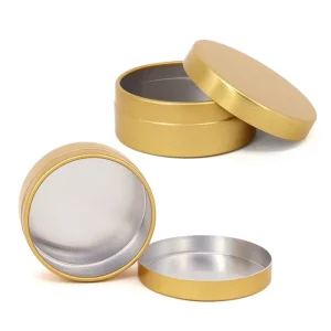 Aluminum Tin Containers for Lip Butter and Cosmetic Cream, Empty Aluminum Jar Tin Cans, Portable Metal Boxes
