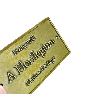 Antique Brass Label Bronze Embossed Logo Zinc Alloy Nameplate for Wooden Furniture